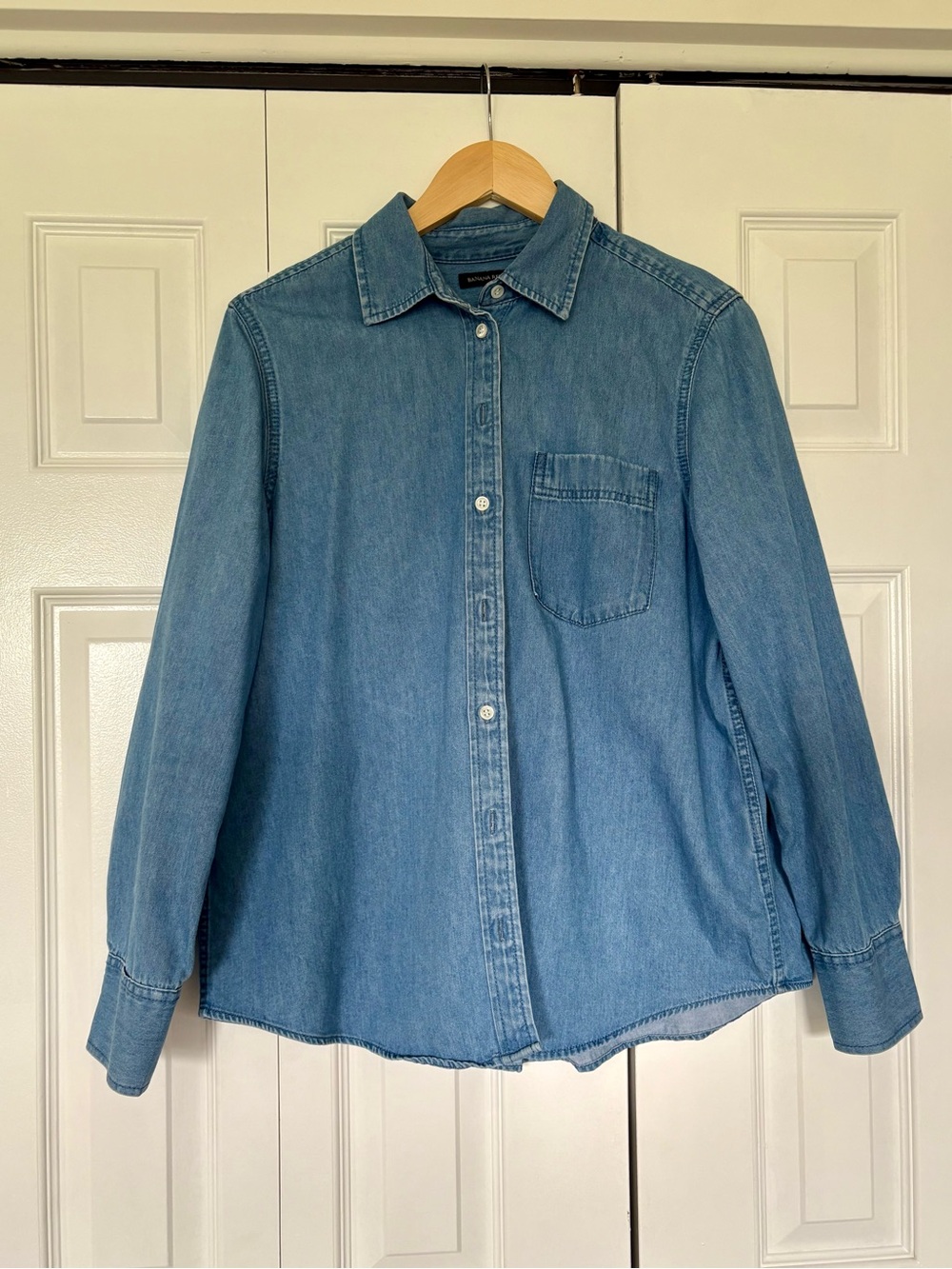 Banana Republic Classic Light Wash Denim Button-Up Shirt
